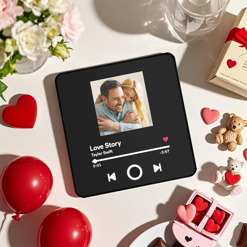 母親節個性相簿冰箱貼音樂牆照片貼紙無需手機即可播放音樂樂章音樂冰箱貼專業版可播放歌曲 - PhotoMoonLampTW