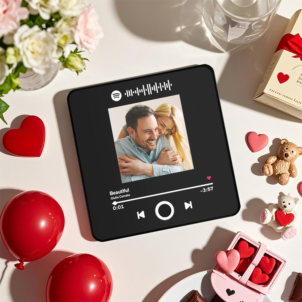 母親節個性相簿冰箱貼音樂牆照片貼紙無需手機即可播放音樂樂章音樂冰箱貼專業版可播放歌曲 - PhotoMoonLampTW