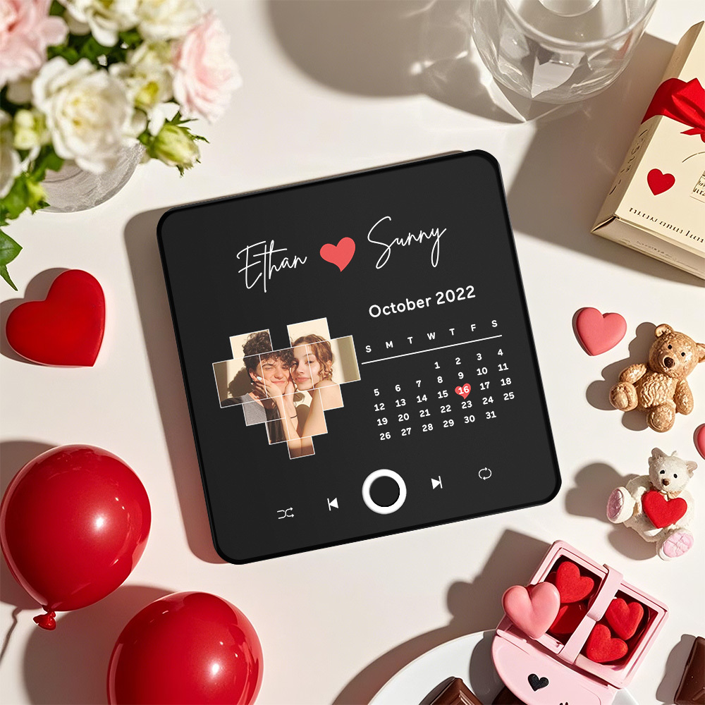 母親節個性相簿冰箱貼音樂牆照片貼紙無需手機即可播放音樂樂章音樂冰箱貼專業版可播放歌曲 - PhotoMoonLampTW