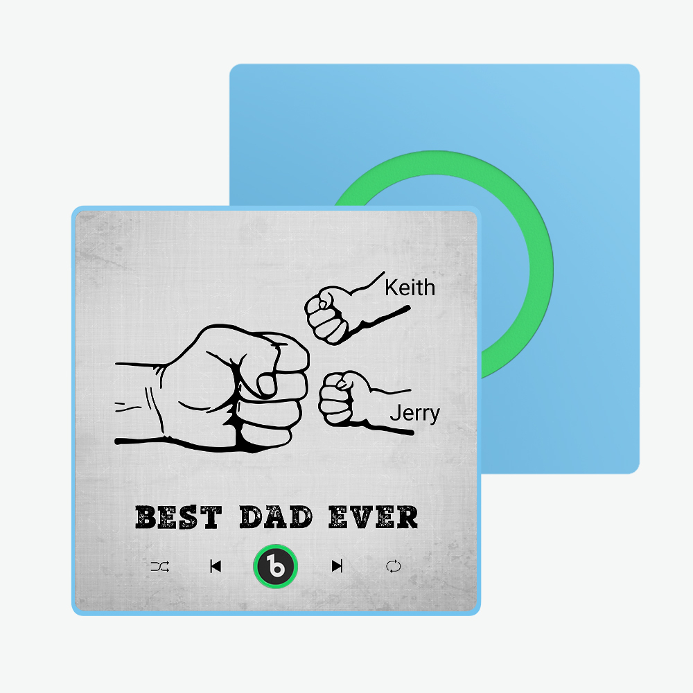 父親節禮物 客製化音樂冰箱貼紙 彩色相框專輯冰箱貼 音樂牆貼 可播放歌曲 送給爸爸的禮物 - PhotoMoonLampTW