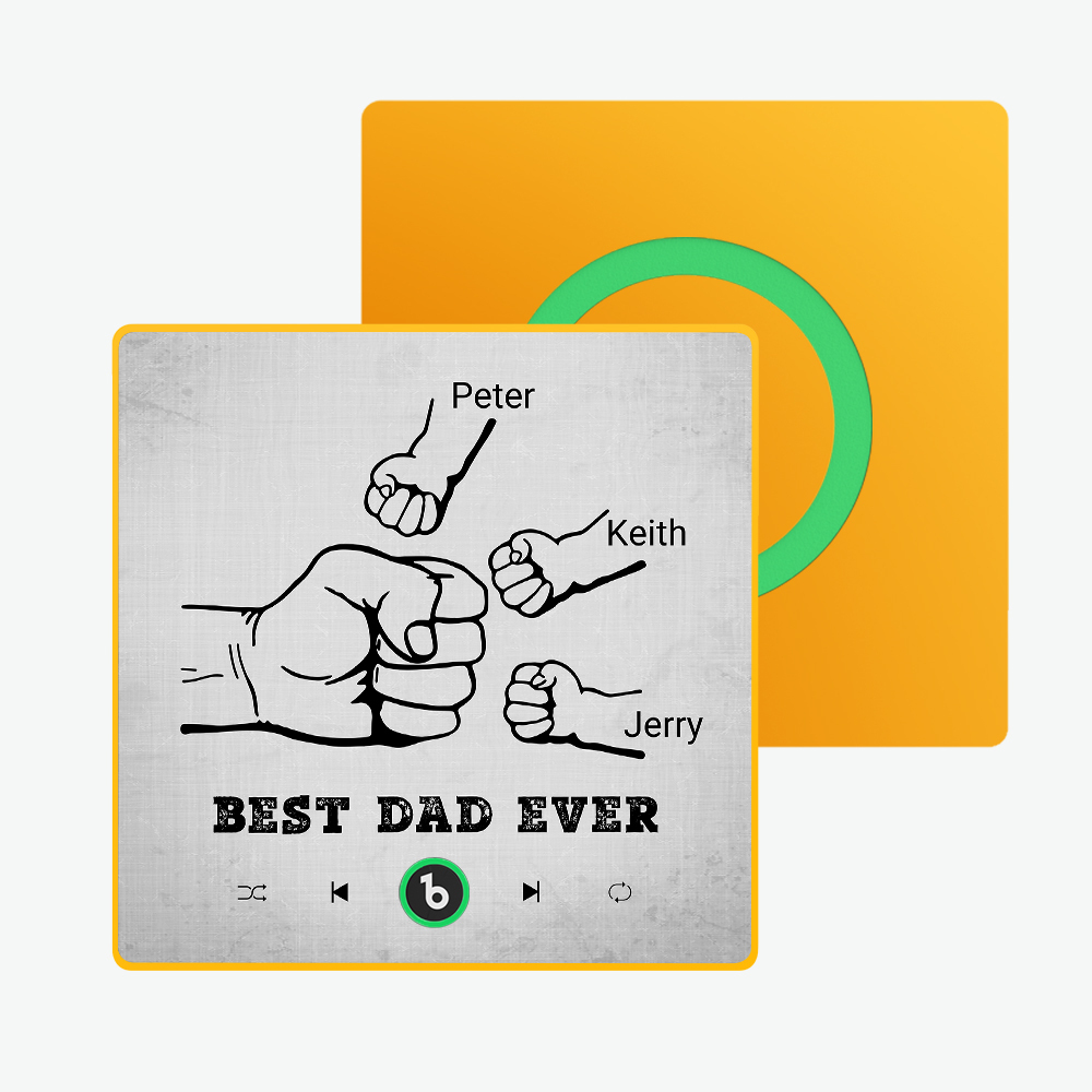 父親節禮物 客製化音樂冰箱貼紙 彩色相框專輯冰箱貼 音樂牆貼 可播放歌曲 送給爸爸的禮物 - PhotoMoonLampTW