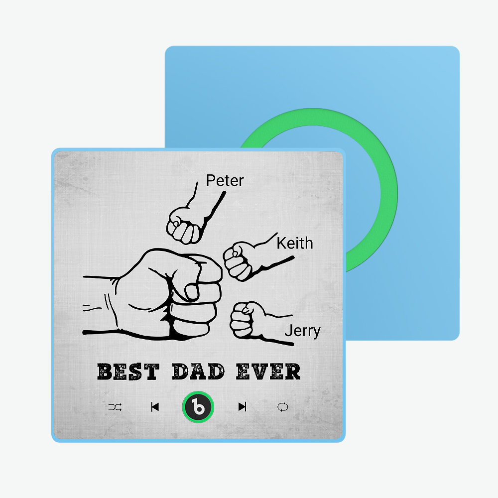 父親節禮物 客製化音樂冰箱貼紙 彩色相框專輯冰箱貼 音樂牆貼 可播放歌曲 送給爸爸的禮物 - PhotoMoonLampTW