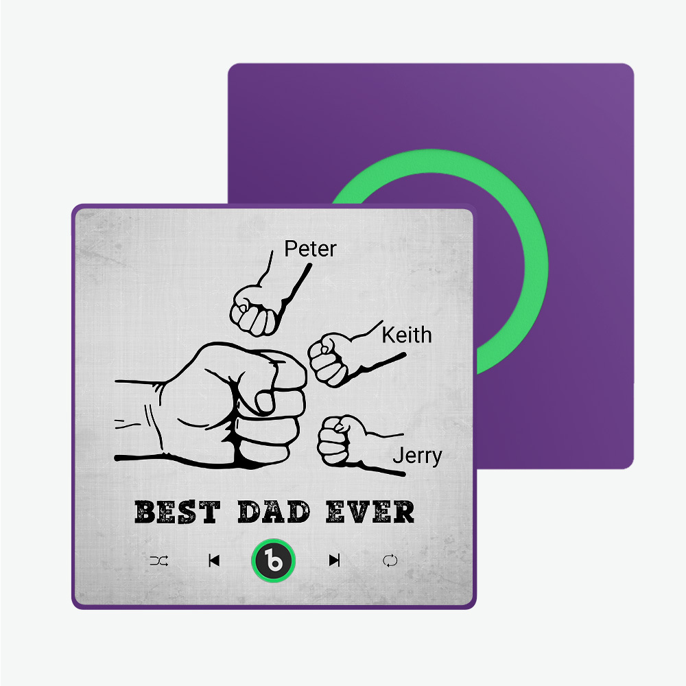 父親節禮物 客製化音樂冰箱貼紙 彩色相框專輯冰箱貼 音樂牆貼 可播放歌曲 送給爸爸的禮物 - PhotoMoonLampTW