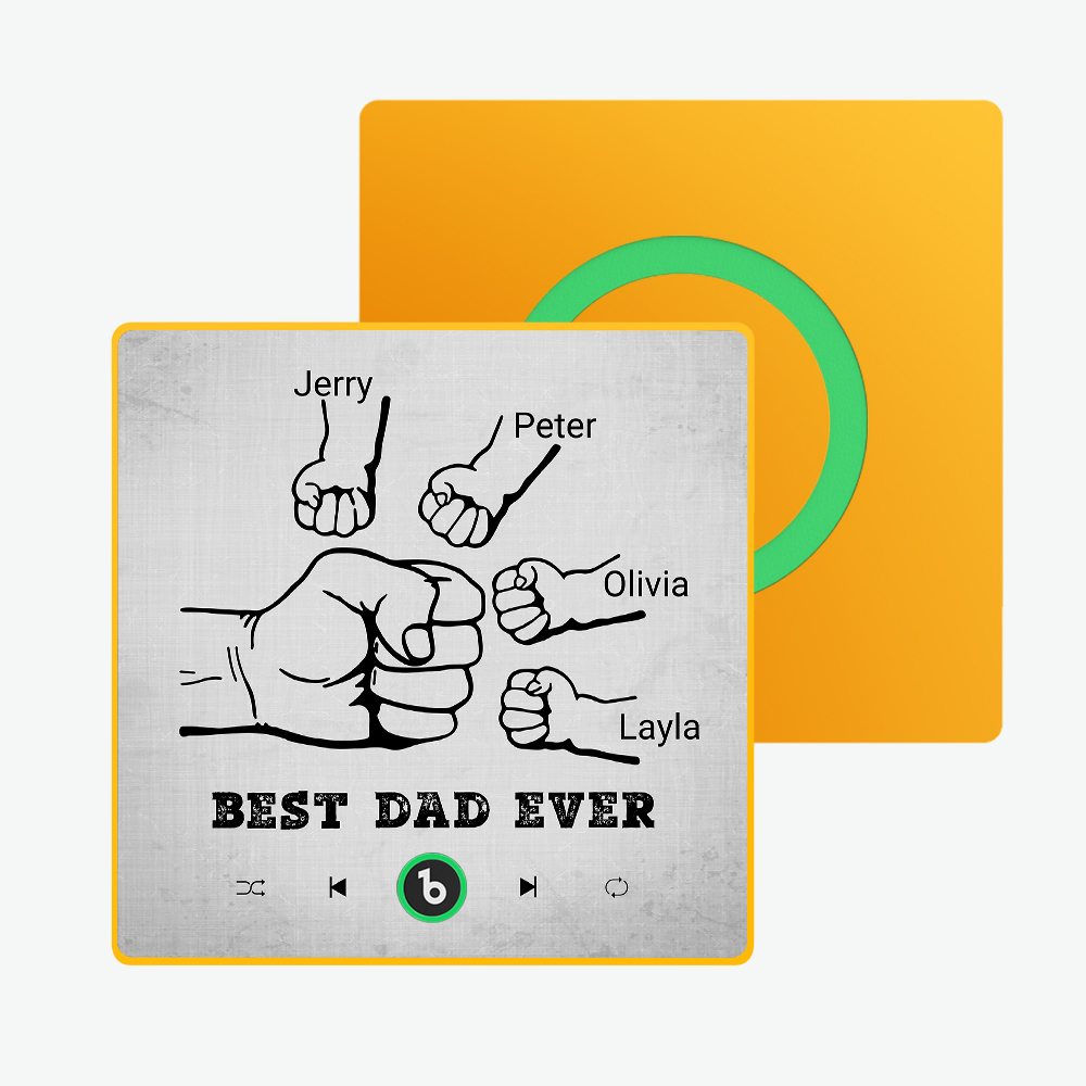 父親節禮物 客製化音樂冰箱貼紙 彩色相框專輯冰箱貼 音樂牆貼 可播放歌曲 送給爸爸的禮物 - PhotoMoonLampTW
