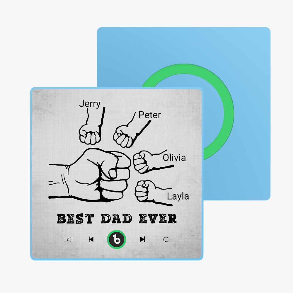 父親節禮物 客製化音樂冰箱貼紙 彩色相框專輯冰箱貼 音樂牆貼 可播放歌曲 送給爸爸的禮物 - PhotoMoonLampTW