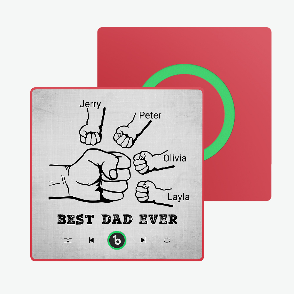 父親節禮物 客製化音樂冰箱貼紙 彩色相框專輯冰箱貼 音樂牆貼 可播放歌曲 送給爸爸的禮物 - PhotoMoonLampTW