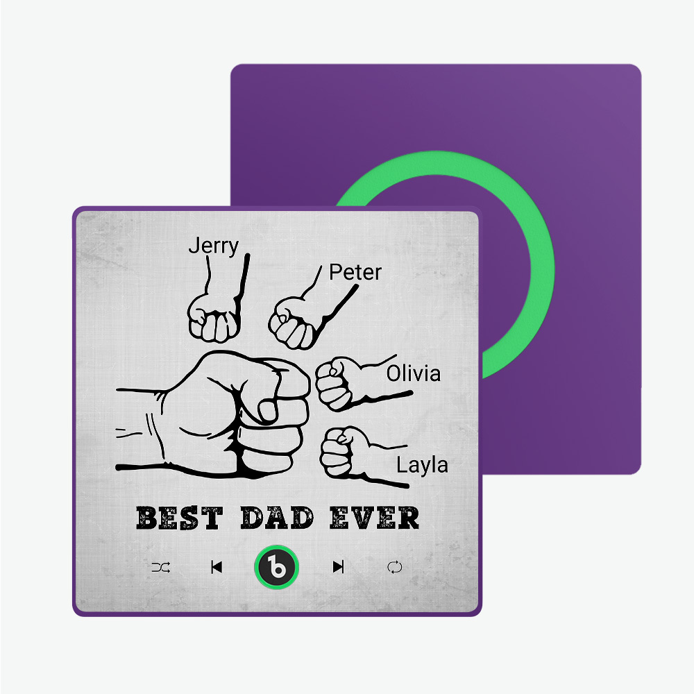 父親節禮物 客製化音樂冰箱貼紙 彩色相框專輯冰箱貼 音樂牆貼 可播放歌曲 送給爸爸的禮物 - PhotoMoonLampTW