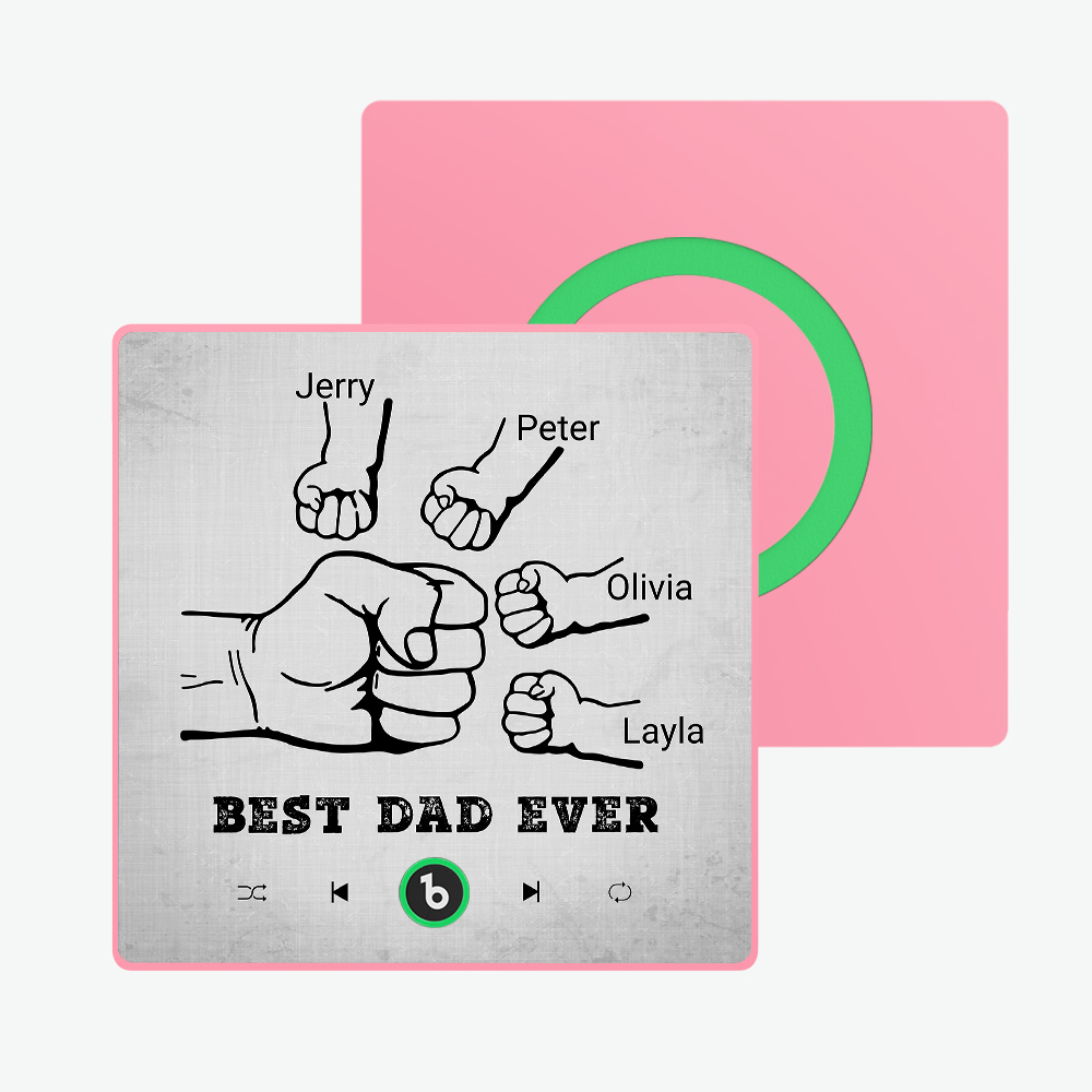 父親節禮物 客製化音樂冰箱貼紙 彩色相框專輯冰箱貼 音樂牆貼 可播放歌曲 送給爸爸的禮物 - PhotoMoonLampTW