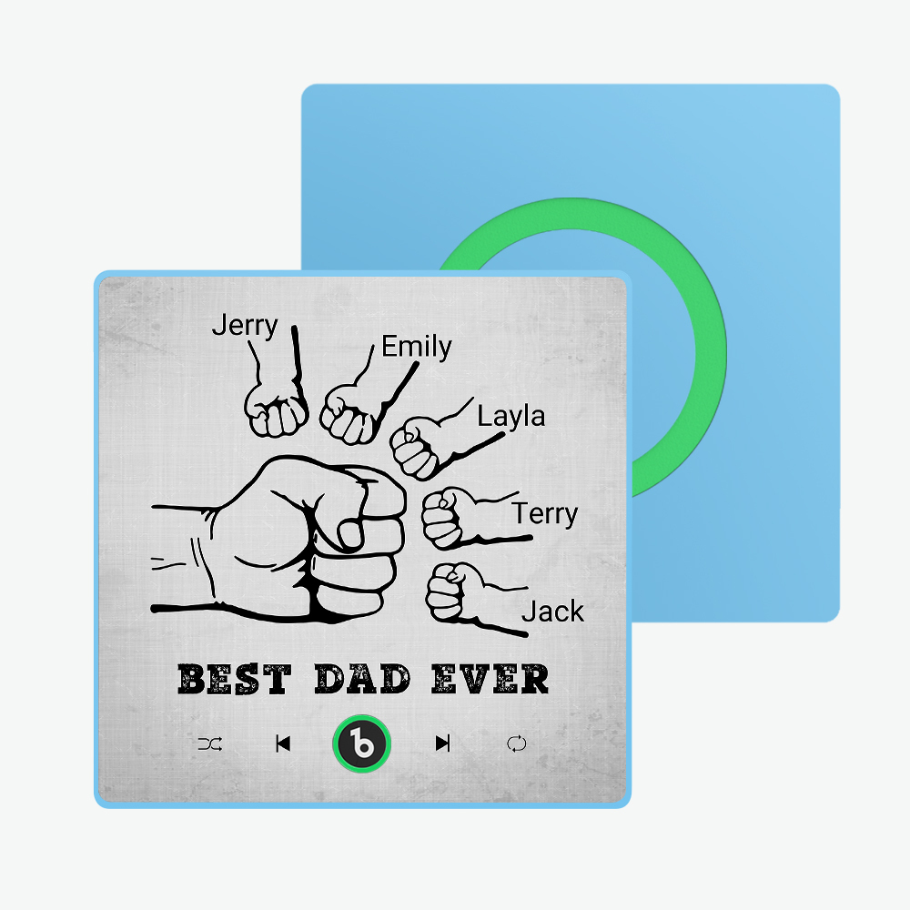 父親節禮物 客製化音樂冰箱貼紙 彩色相框專輯冰箱貼 音樂牆貼 可播放歌曲 送給爸爸的禮物 - PhotoMoonLampTW
