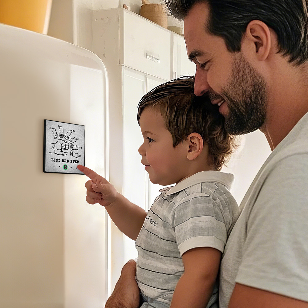 父親節禮物 客製化音樂冰箱貼紙 彩色相框專輯冰箱貼 音樂牆貼 可播放歌曲 送給爸爸的禮物 - PhotoMoonLampTW