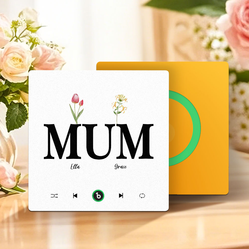 母親節禮物 客製化音樂冰箱貼紙 無框專輯冰箱貼 音樂牆貼 可播放歌曲 送給媽媽的禮物 - PhotoMoonLampTW