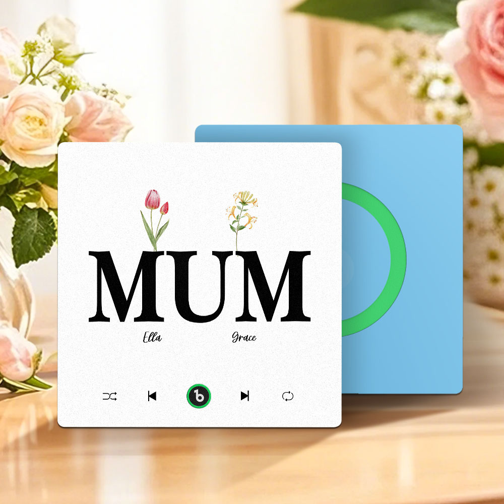 母親節禮物 客製化音樂冰箱貼紙 無框專輯冰箱貼 音樂牆貼 可播放歌曲 送給媽媽的禮物 - PhotoMoonLampTW