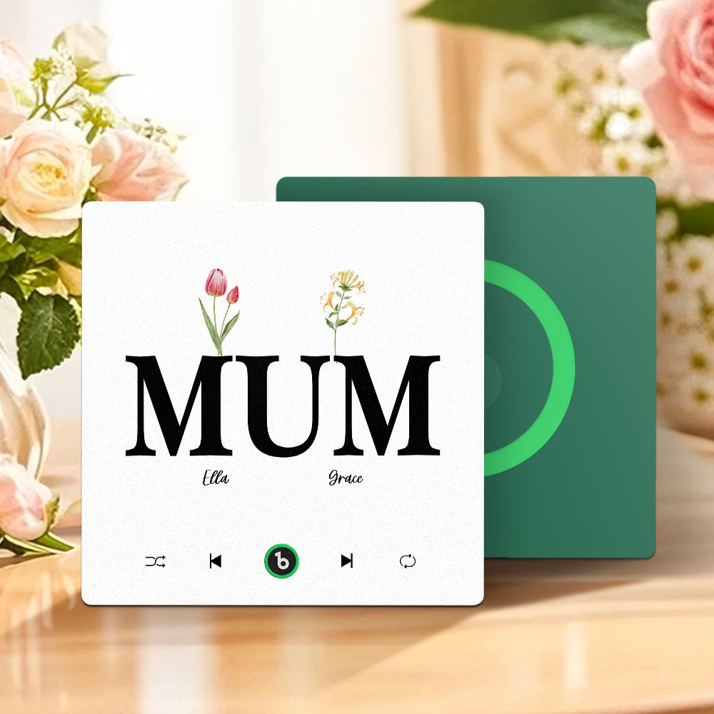 母親節禮物 客製化音樂冰箱貼紙 無框專輯冰箱貼 音樂牆貼 可播放歌曲 送給媽媽的禮物 - PhotoMoonLampTW