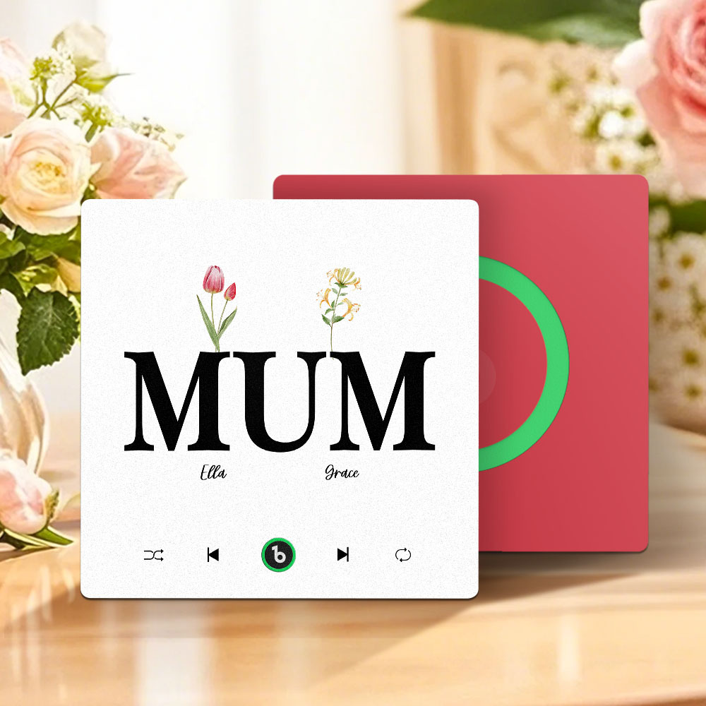 母親節禮物 客製化音樂冰箱貼紙 無框專輯冰箱貼 音樂牆貼 可播放歌曲 送給媽媽的禮物 - PhotoMoonLampTW