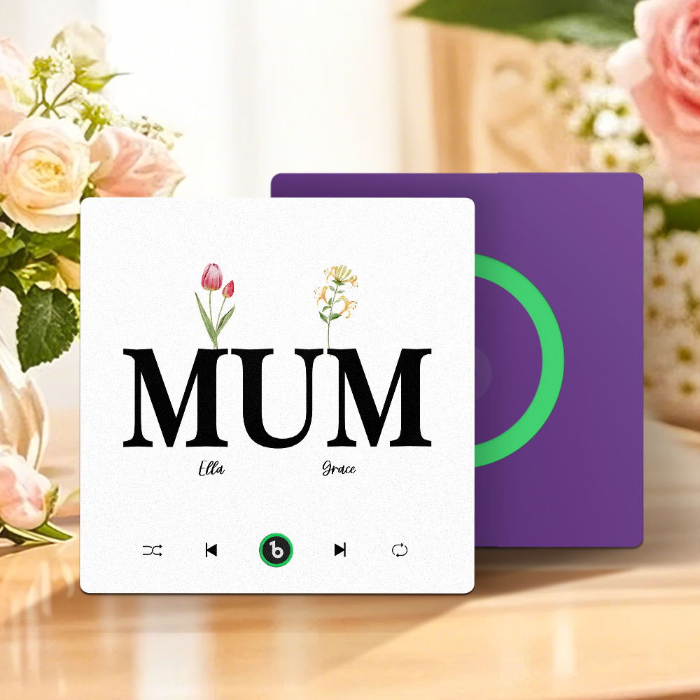 母親節禮物 客製化音樂冰箱貼紙 無框專輯冰箱貼 音樂牆貼 可播放歌曲 送給媽媽的禮物 - PhotoMoonLampTW