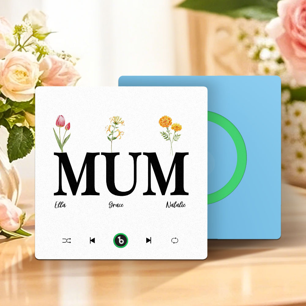 母親節禮物 客製化音樂冰箱貼紙 無框專輯冰箱貼 音樂牆貼 可播放歌曲 送給媽媽的禮物 - PhotoMoonLampTW