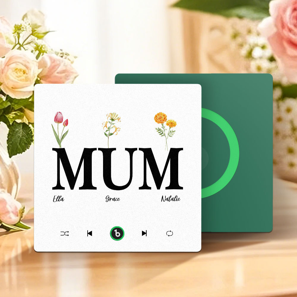 母親節禮物 客製化音樂冰箱貼紙 無框專輯冰箱貼 音樂牆貼 可播放歌曲 送給媽媽的禮物 - PhotoMoonLampTW