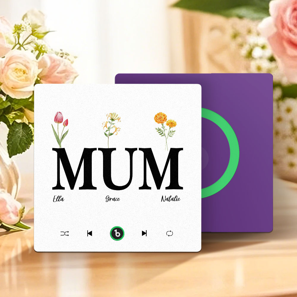 母親節禮物 客製化音樂冰箱貼紙 無框專輯冰箱貼 音樂牆貼 可播放歌曲 送給媽媽的禮物 - PhotoMoonLampTW