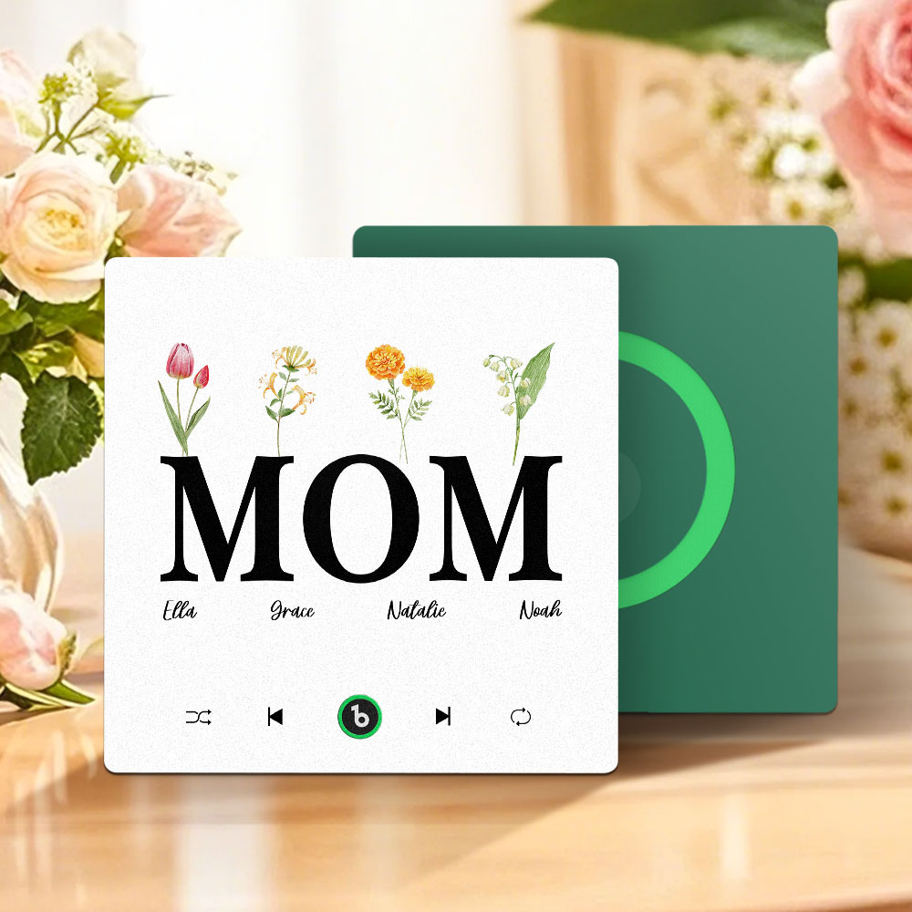 母親節禮物 客製化音樂冰箱貼紙 無框專輯冰箱貼 音樂牆貼 可播放歌曲 送給媽媽的禮物 - PhotoMoonLampTW