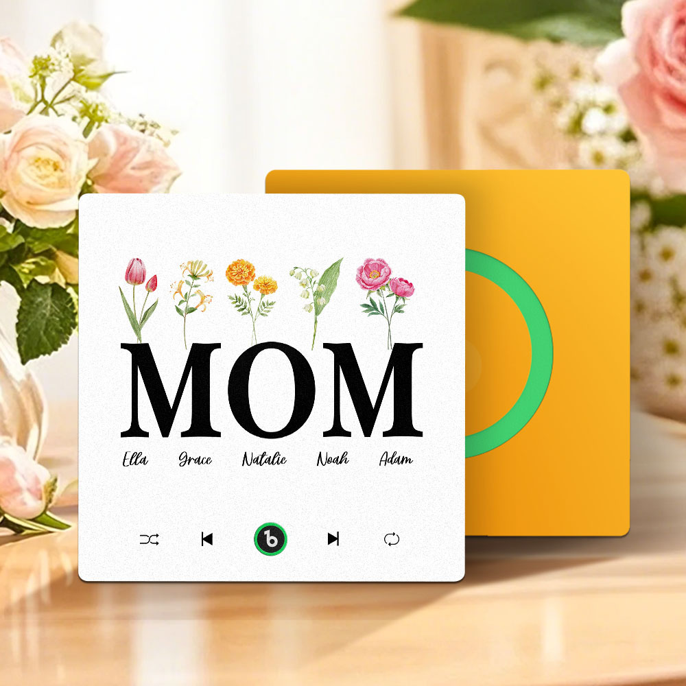 母親節禮物 客製化音樂冰箱貼紙 無框專輯冰箱貼 音樂牆貼 可播放歌曲 送給媽媽的禮物 - PhotoMoonLampTW