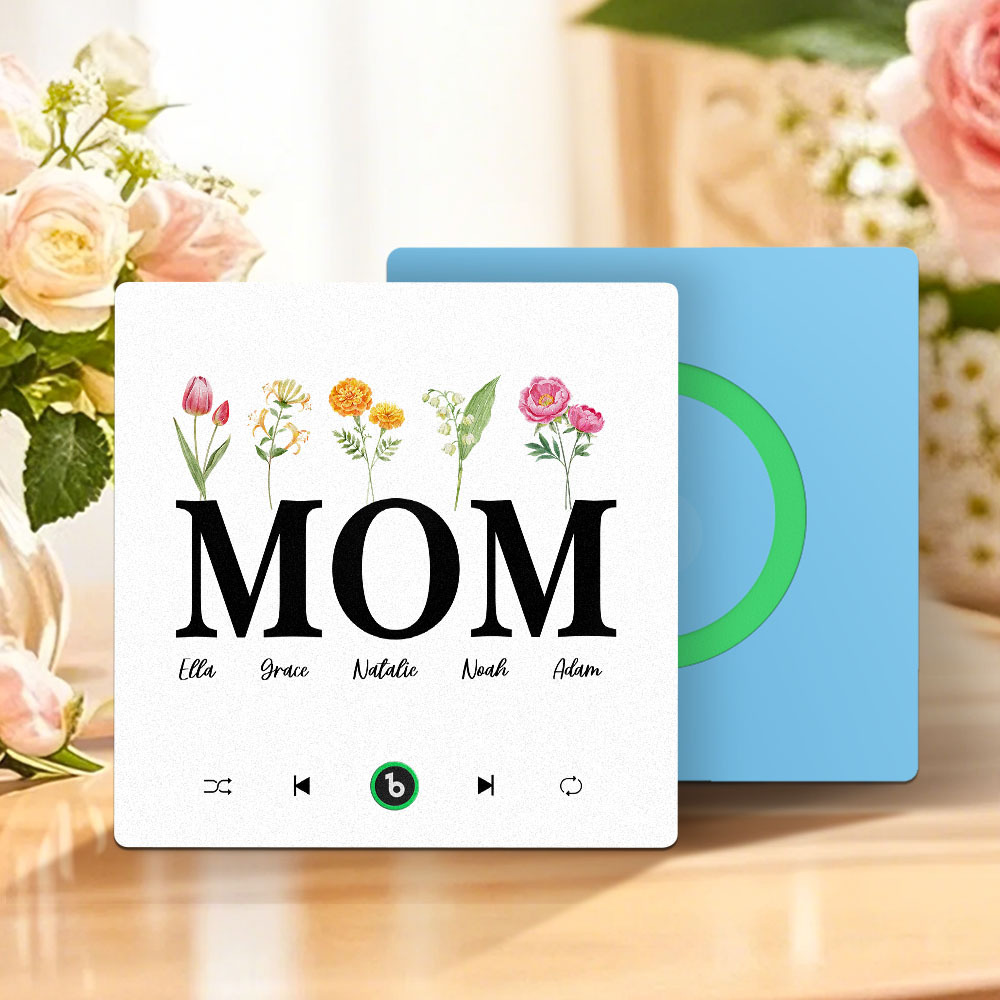 母親節禮物 客製化音樂冰箱貼紙 無框專輯冰箱貼 音樂牆貼 可播放歌曲 送給媽媽的禮物 - PhotoMoonLampTW