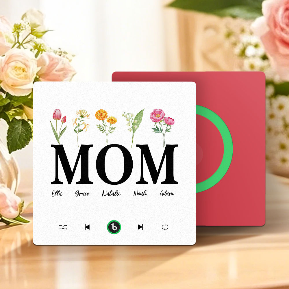 母親節禮物 客製化音樂冰箱貼紙 無框專輯冰箱貼 音樂牆貼 可播放歌曲 送給媽媽的禮物 - PhotoMoonLampTW