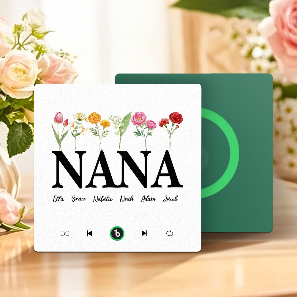 母親節禮物 客製化音樂冰箱貼紙 無框專輯冰箱貼 音樂牆貼 可播放歌曲 送給媽媽的禮物 - PhotoMoonLampTW