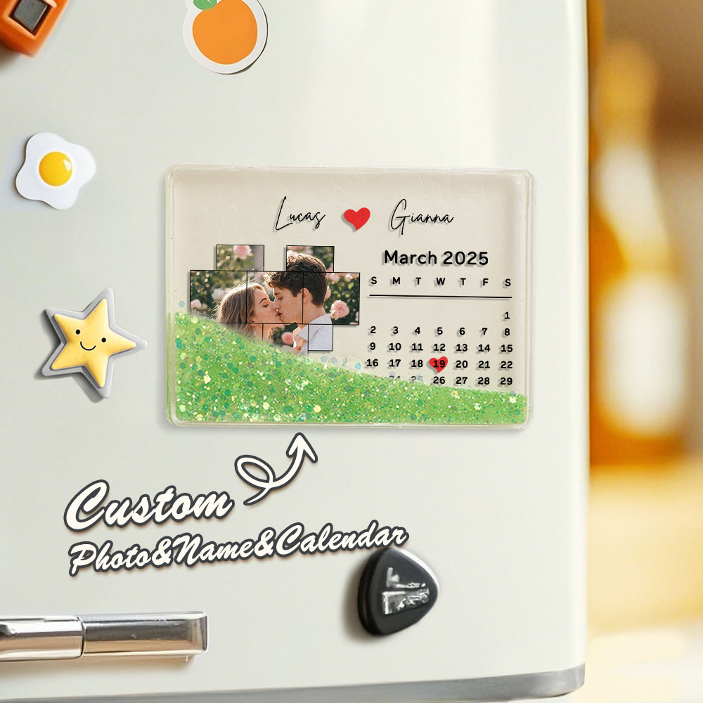 客製化照片壓克力冰箱貼 個性化日期冰箱貼 - PhotoMoonLampTW