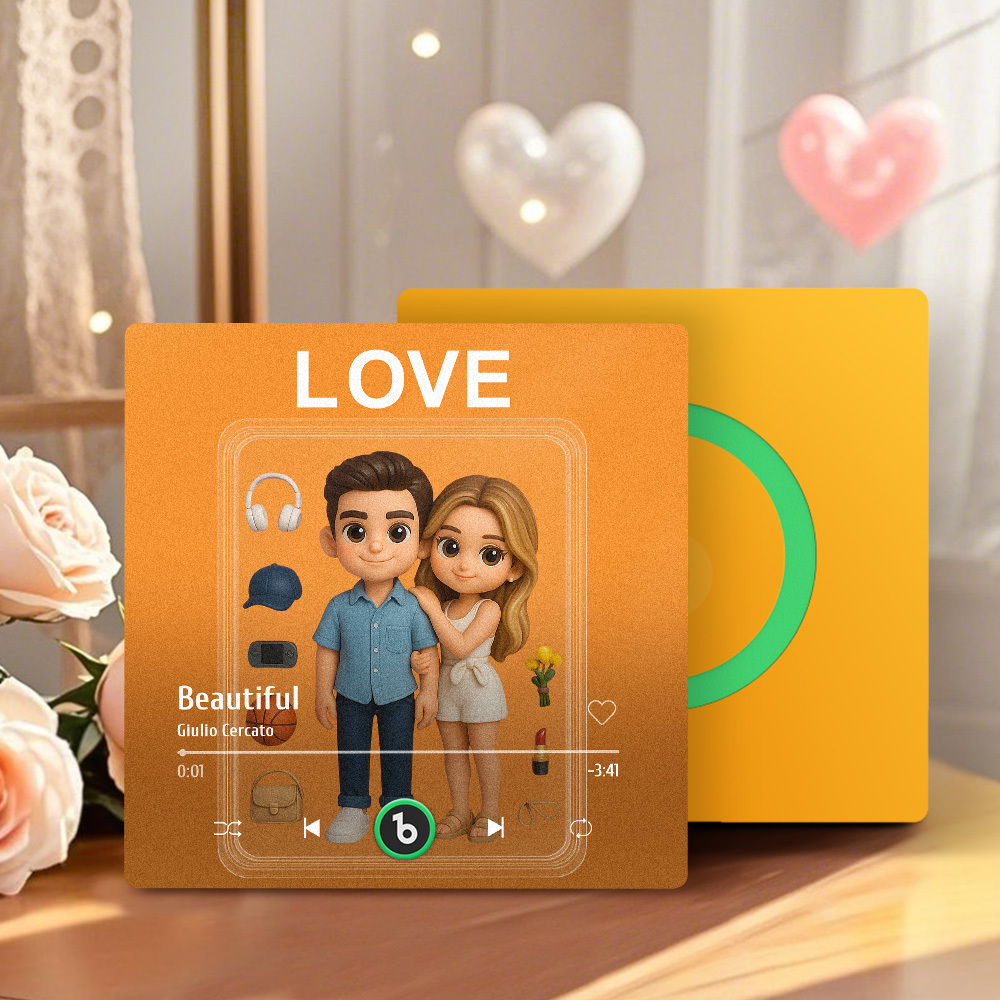 全身訂製可動人偶肖像音樂冰箱貼上個人化相框情侶禮物 - PhotoMoonLampTW