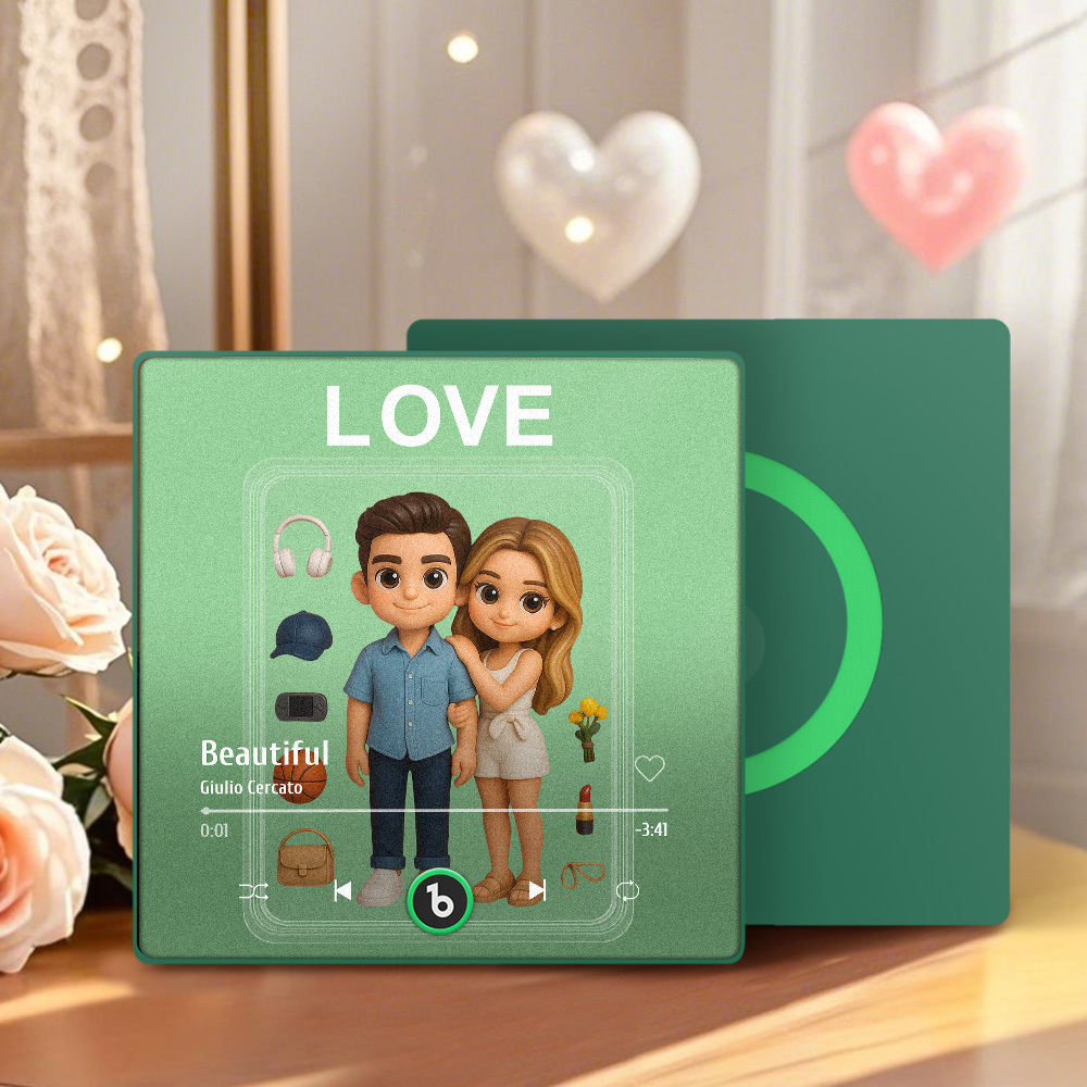 全身訂製可動人偶肖像音樂冰箱貼上個人化相框情侶禮物 - PhotoMoonLampTW