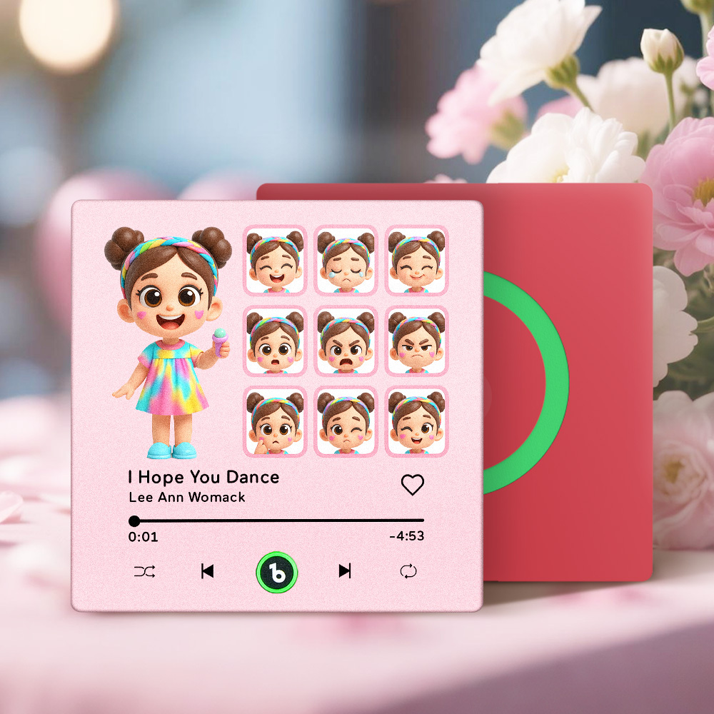 客製化照片和搞笑表情音樂冰箱貼個人化相框禮物送給她 - PhotoMoonLampTW