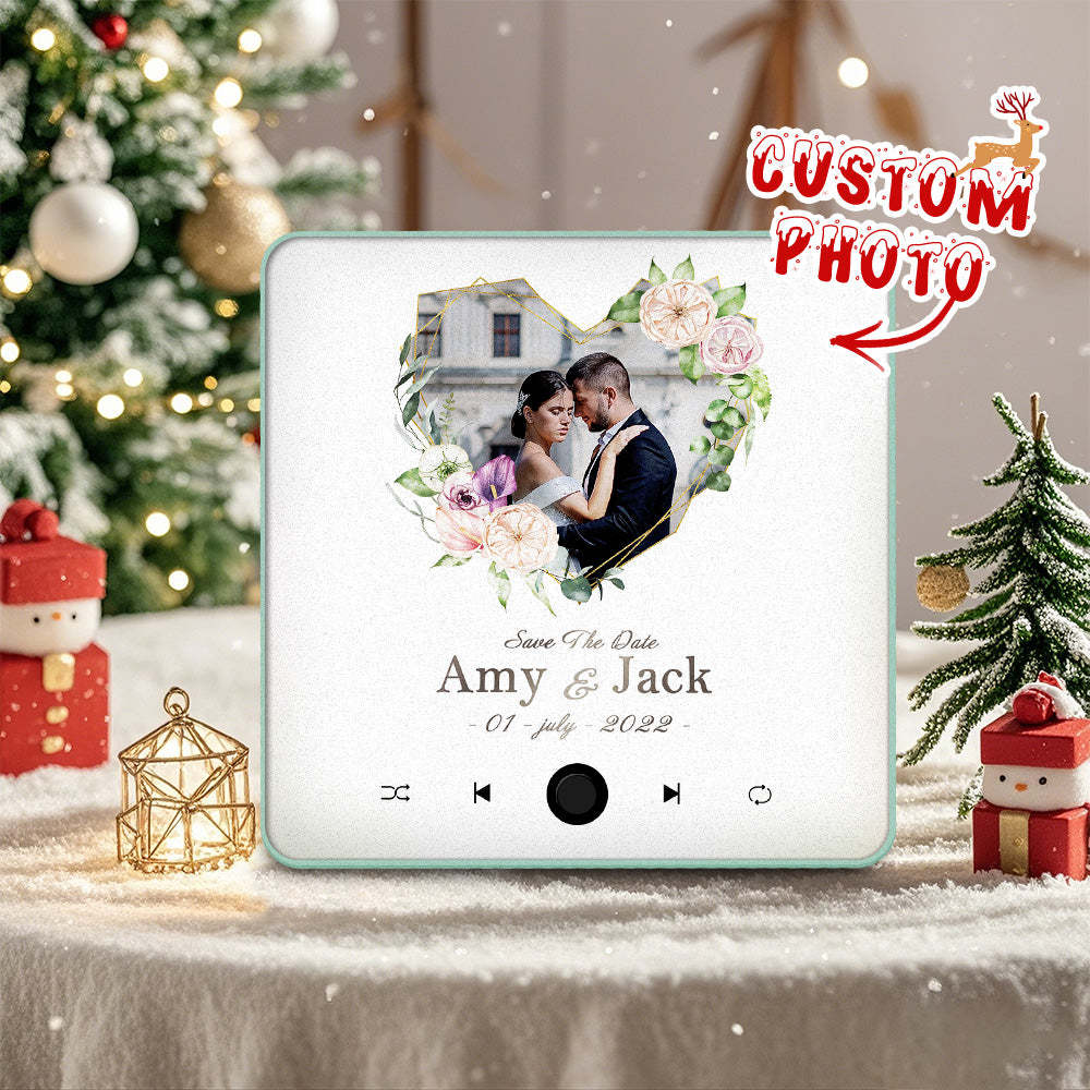 音樂冰箱貼客製化情侶聖誕禮物個人化音樂磁鐵可播放歌曲結婚禮物 - PhotoMoonLampTW