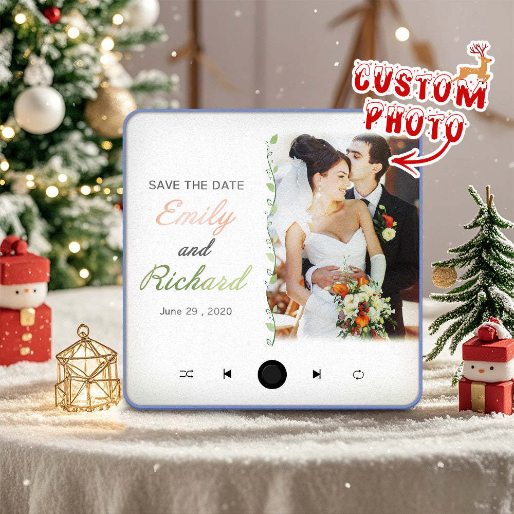 音樂冰箱貼客製化情侶聖誕禮物個人化音樂磁鐵可播放歌曲結婚禮物 - PhotoMoonLampTW