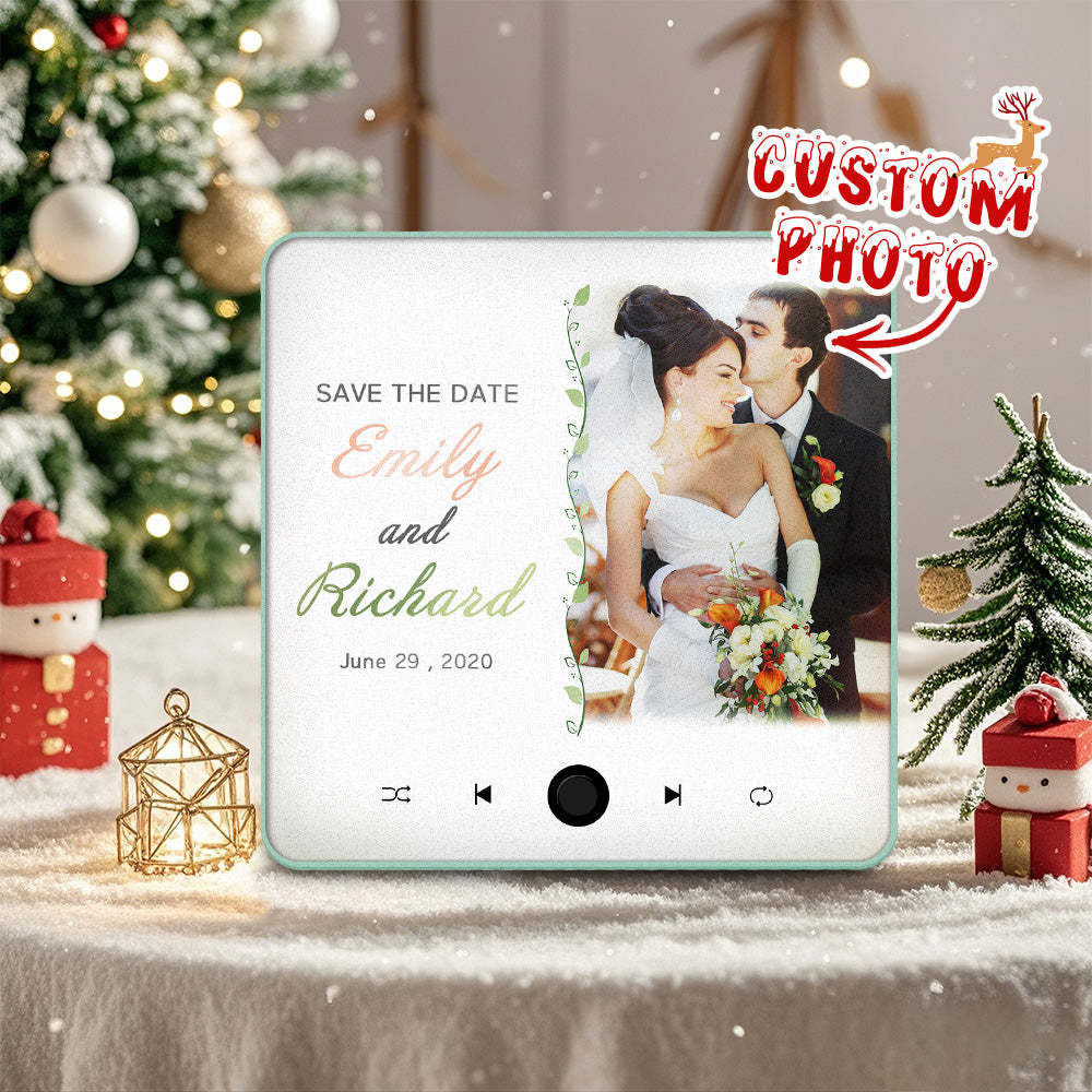 音樂冰箱貼客製化情侶聖誕禮物個人化音樂磁鐵可播放歌曲結婚禮物 - PhotoMoonLampTW