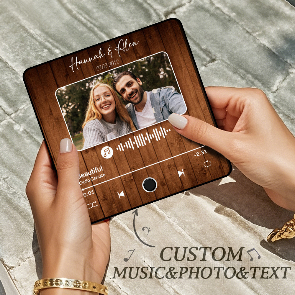 客製化照片冰箱貼 無需手機即可播放音樂 音樂冰箱貼 - PhotoMoonLampTW