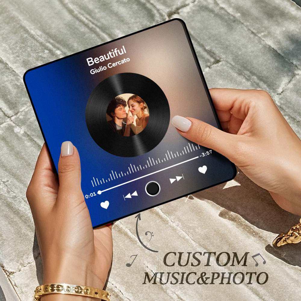 客製化照片冰箱貼 無需手機即可播放音樂 音樂冰箱貼 - PhotoMoonLampTW