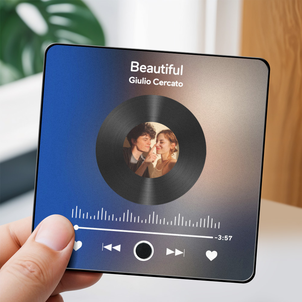 客製化照片冰箱貼 無需手機即可播放音樂 音樂冰箱貼 - PhotoMoonLampTW