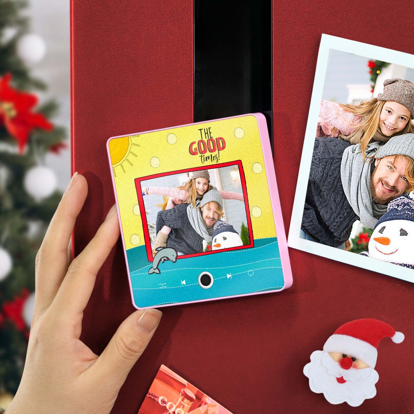 個人化音樂冰箱貼紙 The Good Times 送給家人的聖誕禮物 客製化音樂磁鐵 可播放歌曲 - PhotoMoonLampTW