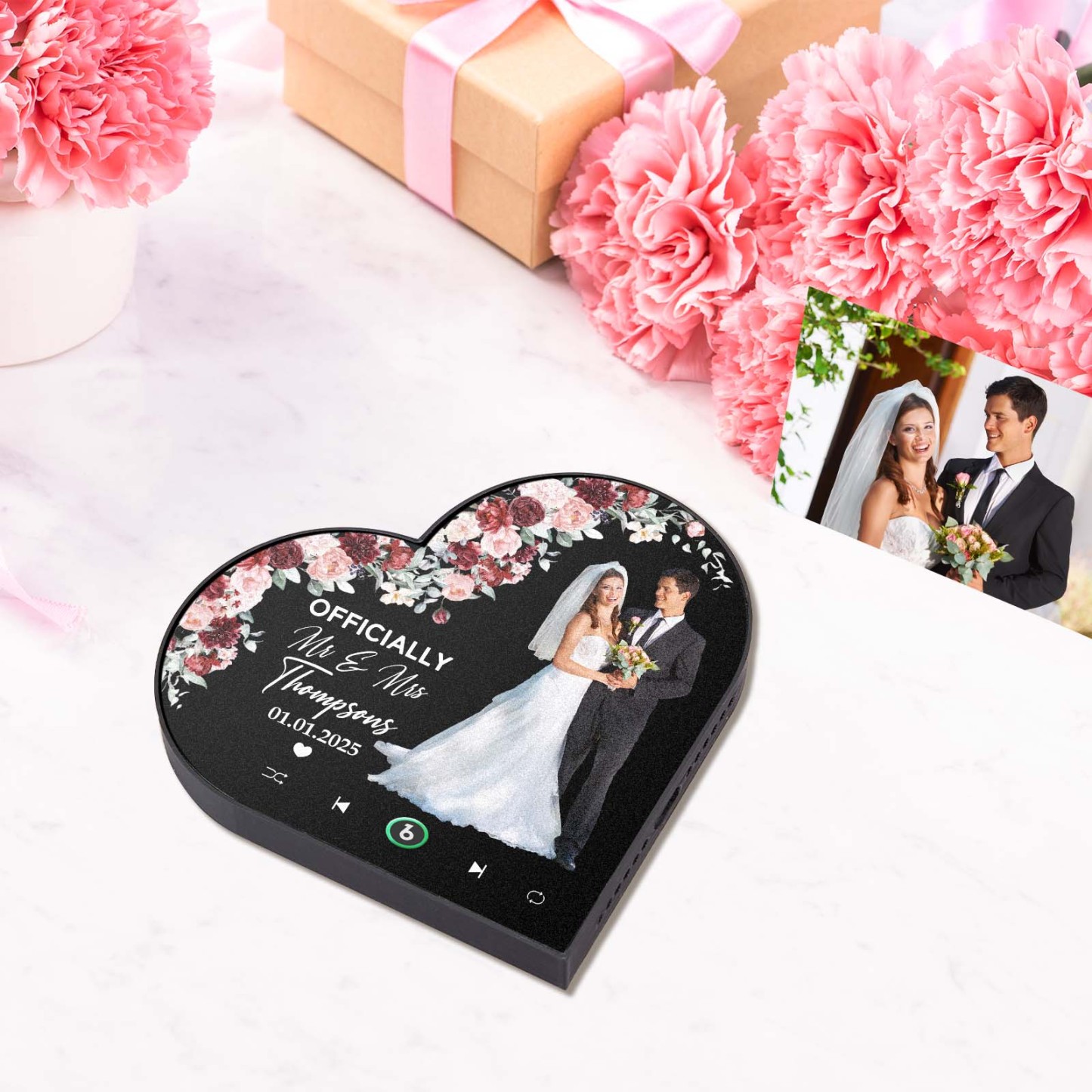 客製化心形相框音樂冰箱貼紙 客製化專輯冰箱貼 音樂牆貼照片貼紙 - PhotoMoonLampTW