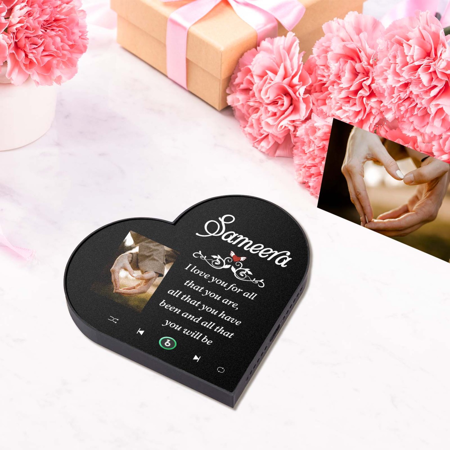 客製化心形相框音樂冰箱貼紙 客製化專輯冰箱貼 音樂牆貼照片貼紙 - PhotoMoonLampTW