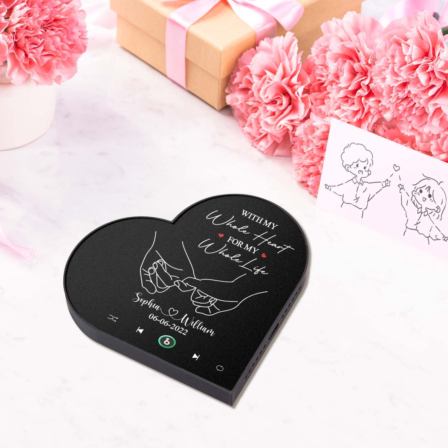 客製化心形相框音樂冰箱貼紙 客製化專輯冰箱貼 音樂牆貼照片貼紙 - PhotoMoonLampTW