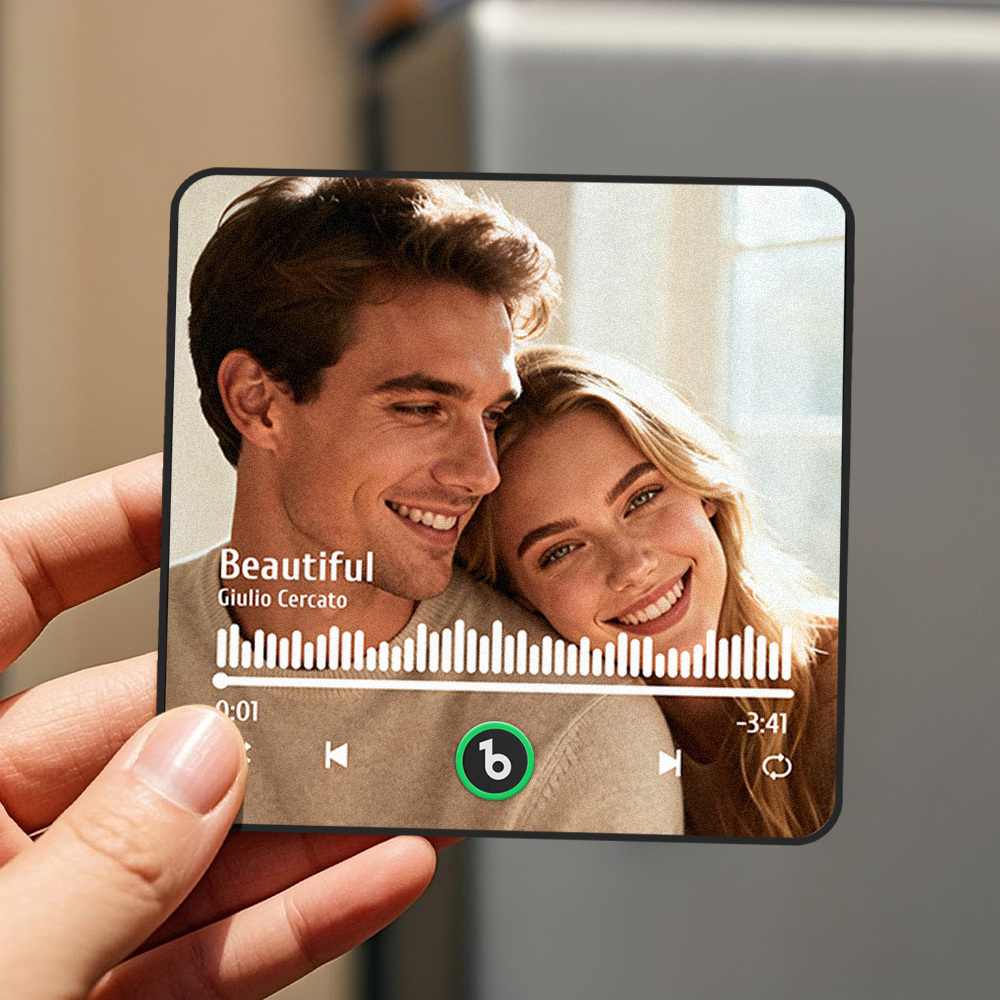 客製化音樂冰箱貼紙 愛與無限音樂專輯冰箱貼 照片音樂牆照片音樂機芯 可播放 情人節禮物 禮物創意 - PhotoMoonLampTW