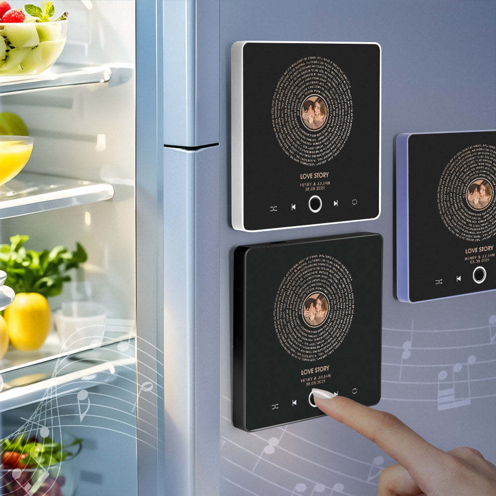 客製化音樂冰箱貼照片貼紙聖誕樹照片貼紙無需手機即可播放音樂聖誕禮物 - PhotoMoonLampTW