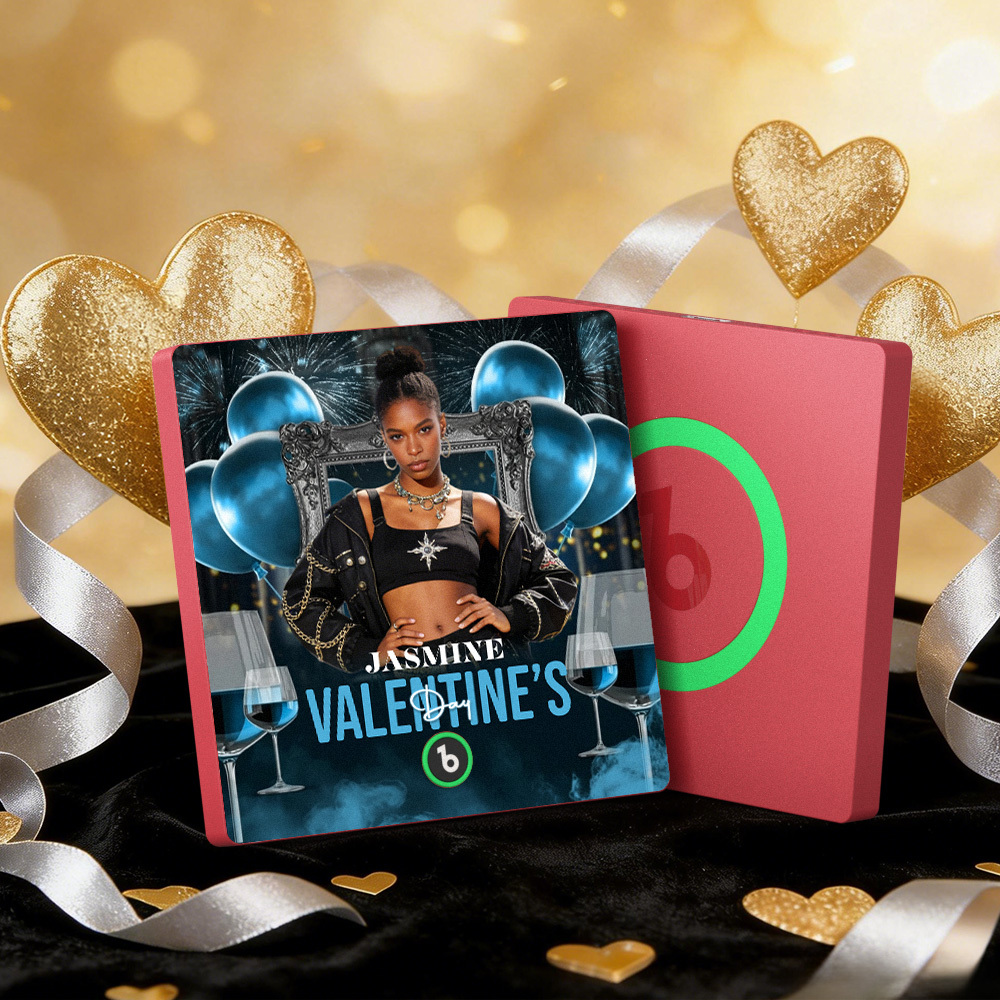 客製化音樂冰箱貼紙 彩色相框專輯冰箱貼紙 可播放歌曲 愛心氣球情人節禮物 - PhotoMoonLampTW