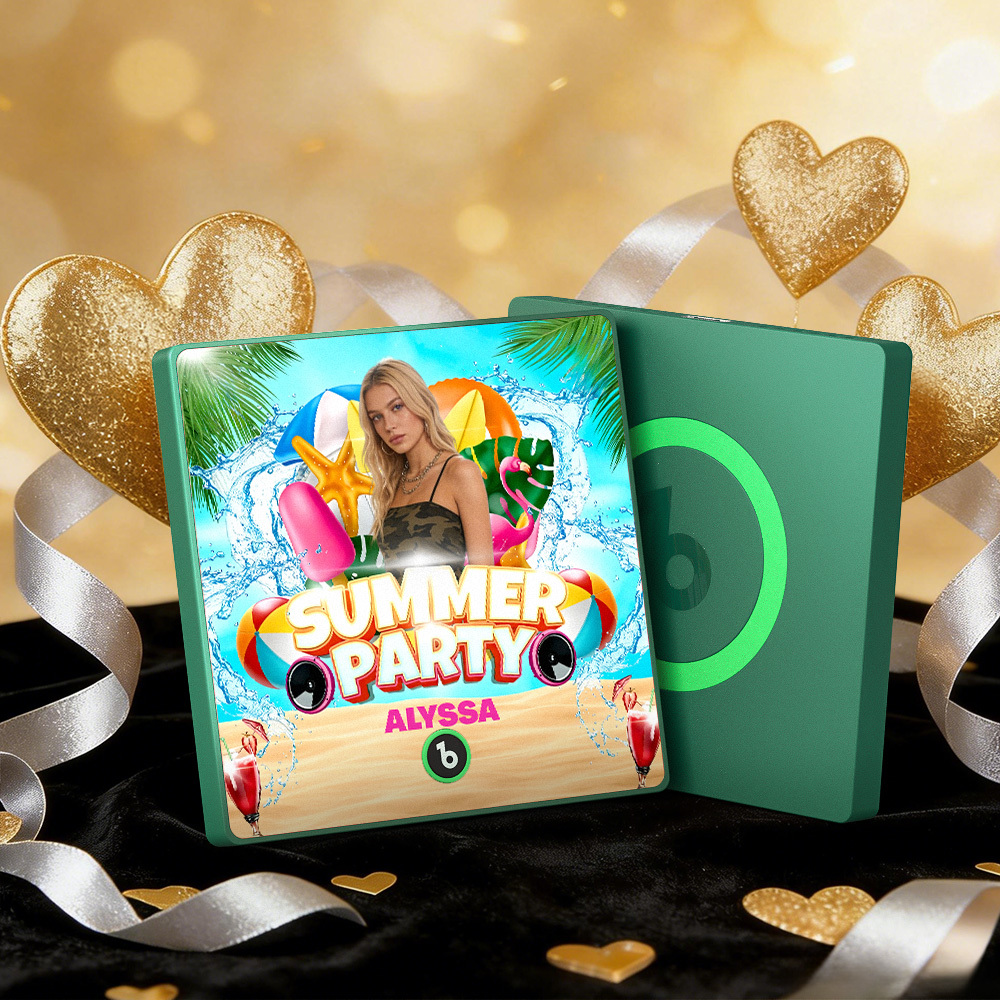客製化音樂冰箱貼紙 夏季派對 彩色相框專輯冰箱貼 可播放歌曲 禮物 - PhotoMoonLampTW