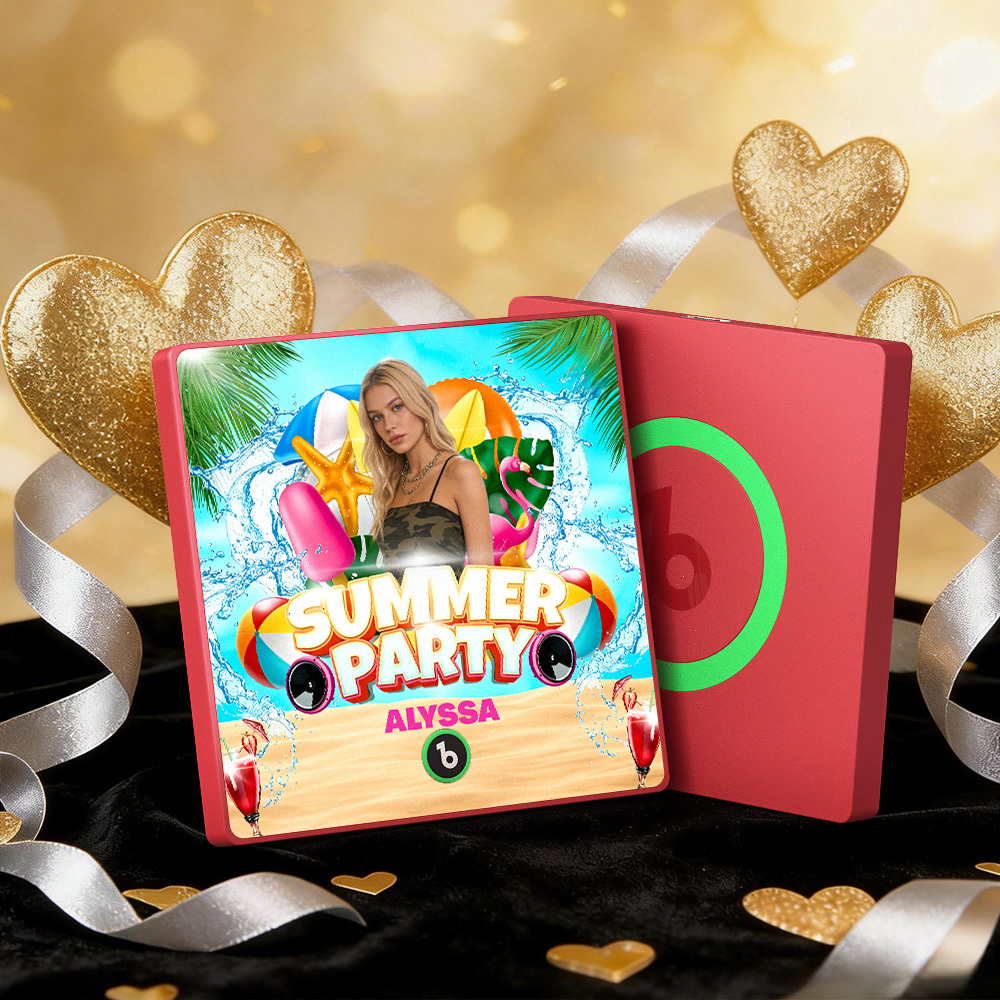 客製化音樂冰箱貼紙 夏季派對 彩色相框專輯冰箱貼 可播放歌曲 禮物 - PhotoMoonLampTW