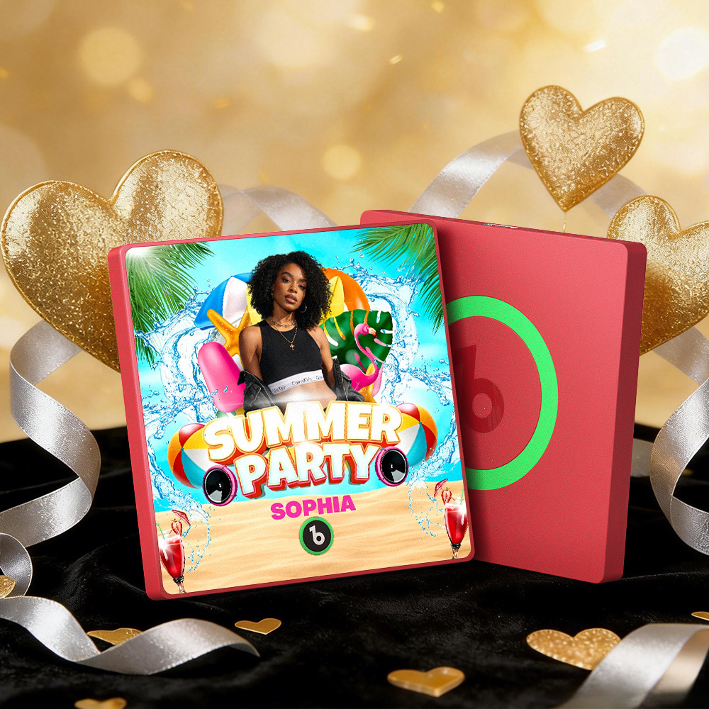 客製化音樂冰箱貼紙 夏季派對 彩色相框專輯冰箱貼 可播放歌曲 禮物 - PhotoMoonLampTW