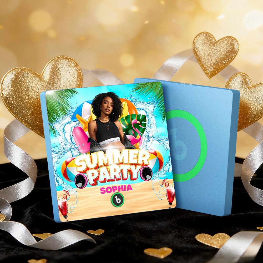 客製化音樂冰箱貼紙 夏季派對 彩色相框專輯冰箱貼 可播放歌曲 禮物 - PhotoMoonLampTW