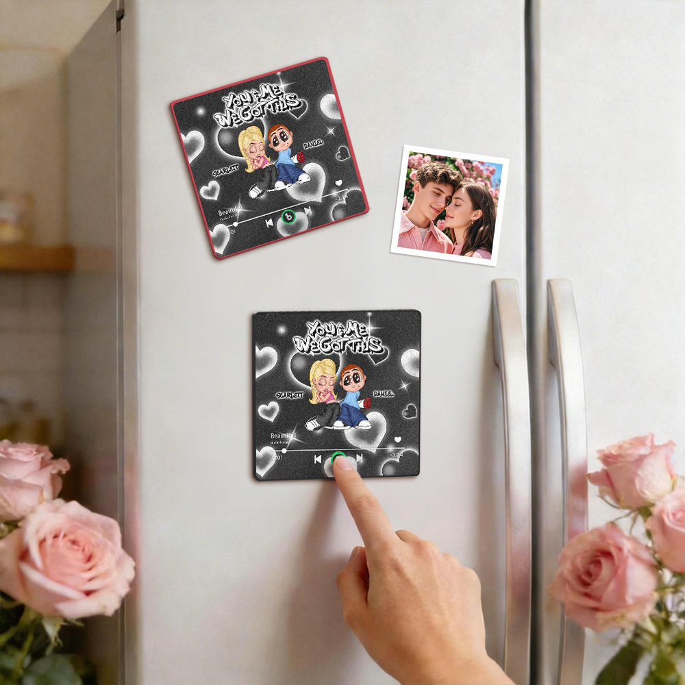 訂製y2k風格音樂播放器冰箱貼,可個性化訂製文字,可客製化音樂冰箱貼,可個性化客製化名字,情侶禮物. - PhotoMoonLampTW