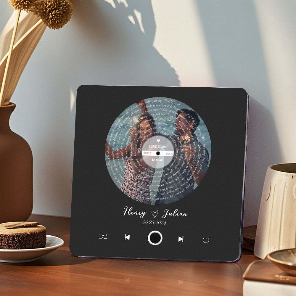 客製化音樂冰箱貼照片貼紙聖誕樹照片貼紙無需手機即可播放音樂聖誕禮物 - PhotoMoonLampTW
